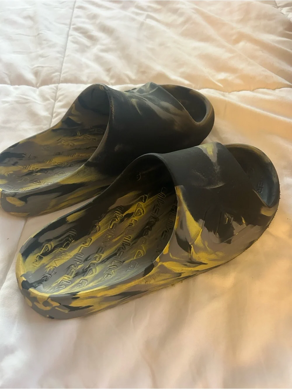 Slide Sandals in Black and Yellow - Comfortable men’s Slides
